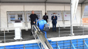 Prezident İlham Əliyev yeni “Hadrut” qovşaq yarımstansiyasının təməlini qoyub